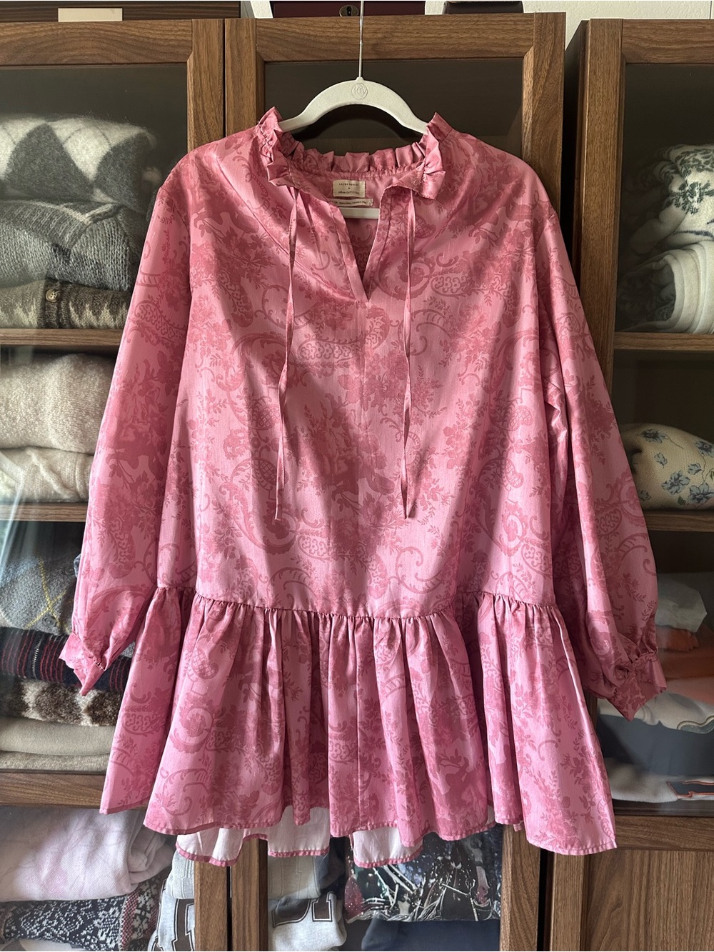 Laura Ashley Pink Paisley-Print Ruffled Mini Dress